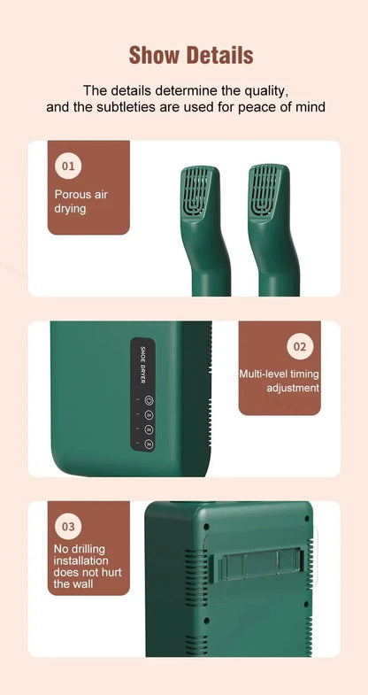 220V Electric Shoe Dryer, Portable Shoe & Boot Drying Machine with Sterilization Deodorization, Heated Foot Protector for Gloves