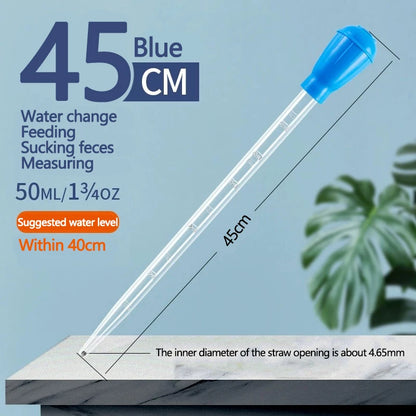 Lengthen Pipettes Cleaner Simple Cleaning Tool For Aquarium Water Changer Aquarium Siphon Fish Tank Vacuum Cleaner 29cm 45cm