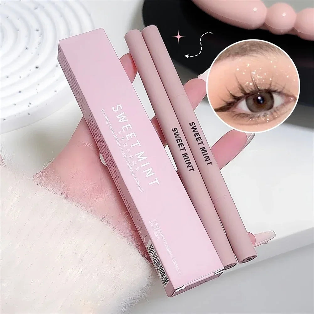 2 In 1 Glitter Matte Aegyosal Pen Brightening Highlight & Shadow Stick Dual End Eye Makeup Lying Silkworm Eyeliner Gel Pencil