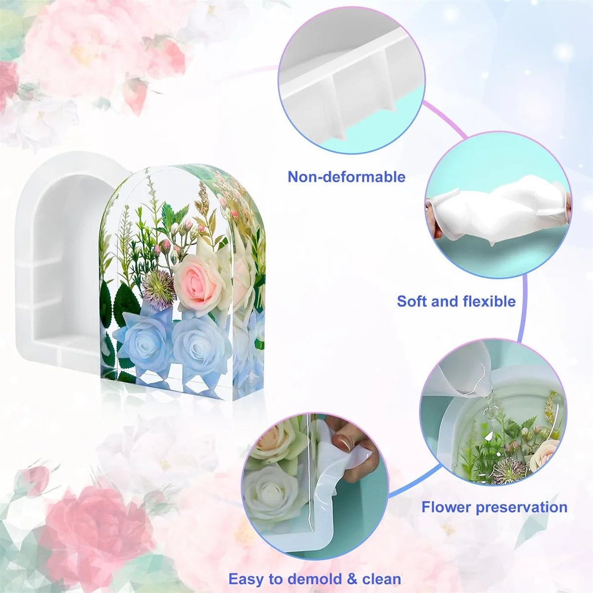 Large Silicone Molds For Resin Large Heart Resin Mold Deep Heart Mold For Flower Preservation Bookend Epoxy Resin Casting Mould