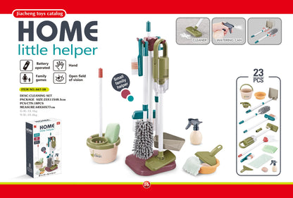 Pretend Play Cleaning Set and Sanitation Simulation Broom Vacuum Cleaner Tool Toy for Boys Girls Children's Cleaning Tool Toys