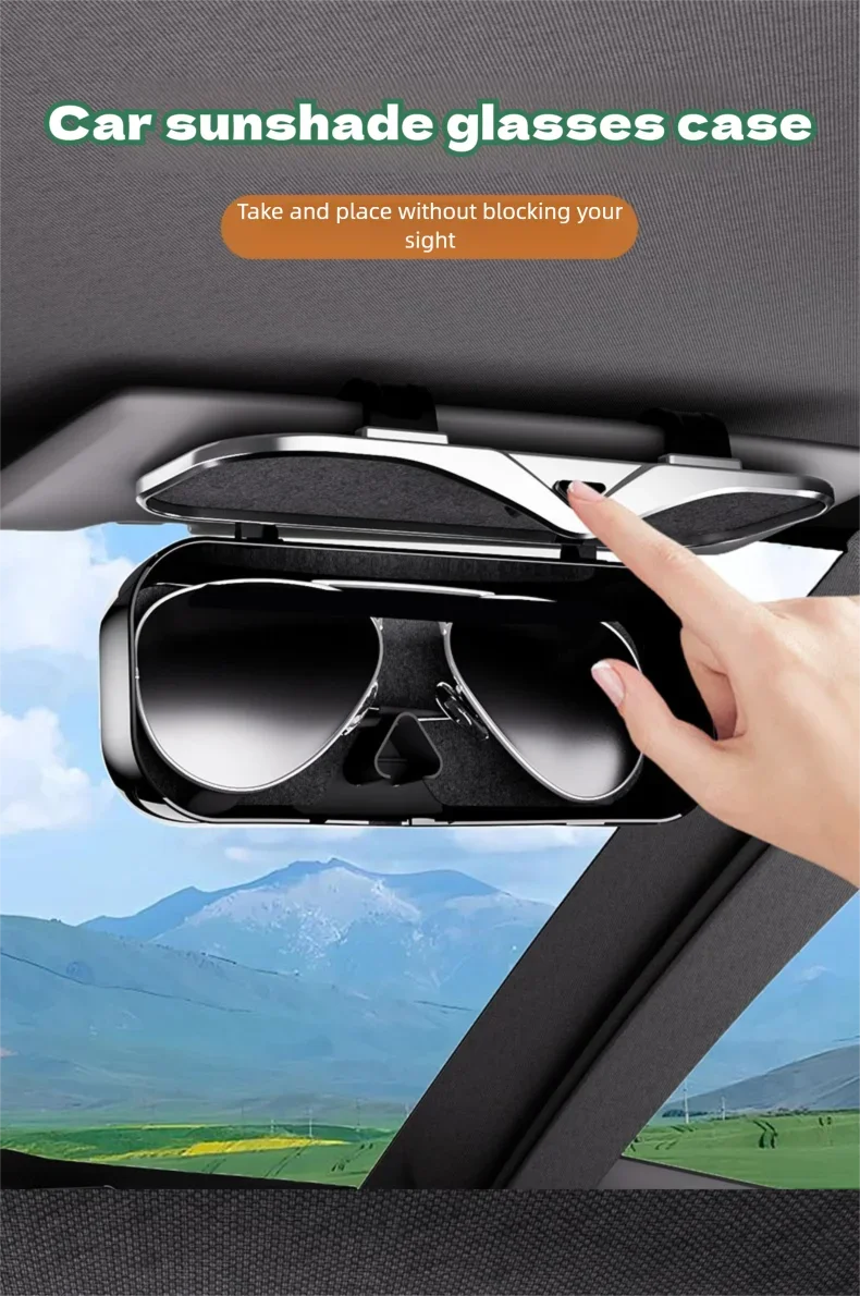 Multifunctional Car Sun Visor Glasses Holder, Portable Eyeglass Storage Box