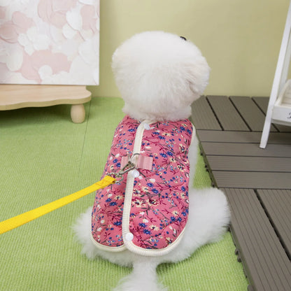Puppy Floral Vest Pet Clothing Dog Fleece Coat for Dogs Jackets for Small Dogs Winter Jacket for Pet Luxury Clothes XGMY05