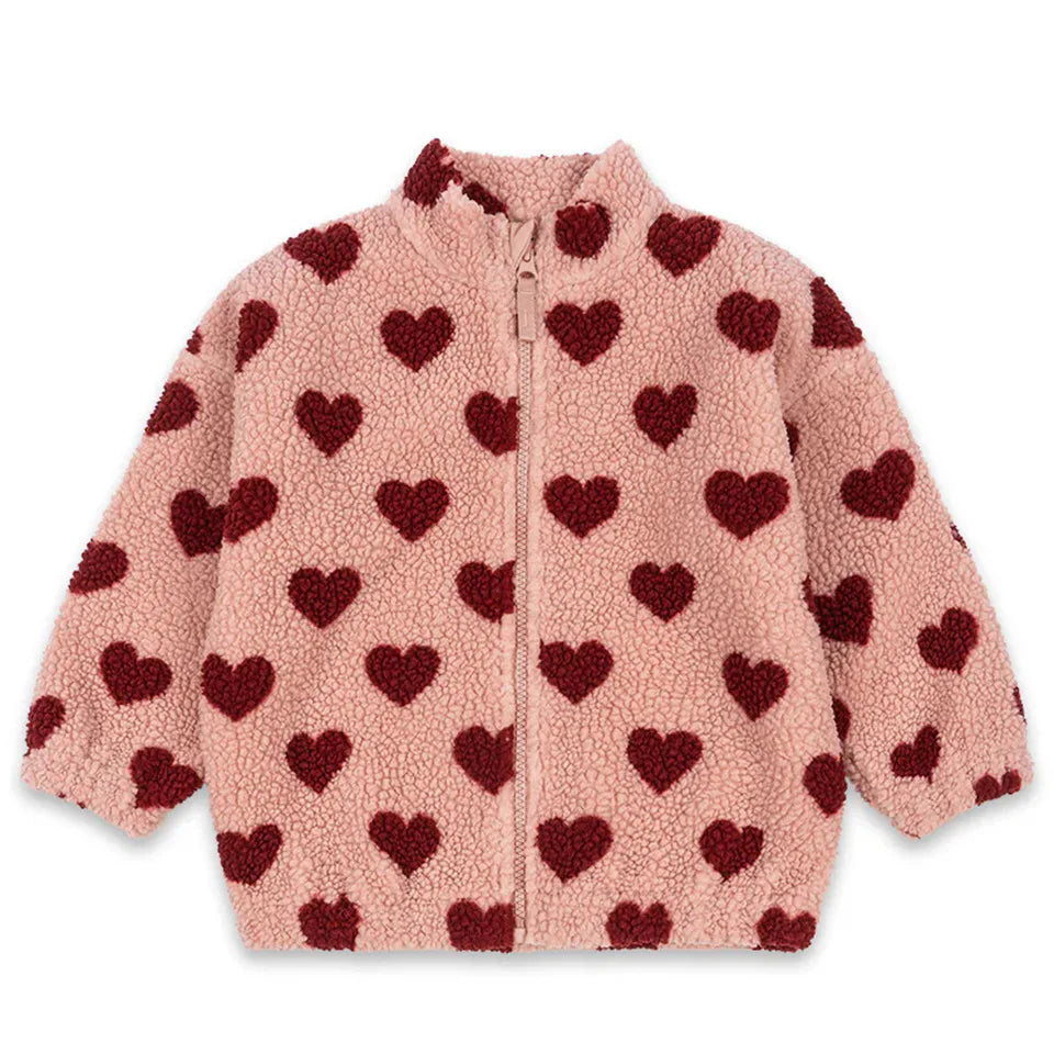 2026 KS Brand Winter Baby Girls Boys Lambswool Cherry Jackets Kids Clothes Boys Sequin Cartoon Outerwear Children's Coats 1-9Yrs