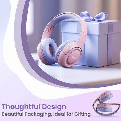 Acer HK03 Kids Wired Headphones for School 85/94dB Volume Limiter 3.5mm Jack Foldable Stereo Sound Headset for Girls Boy Gifts