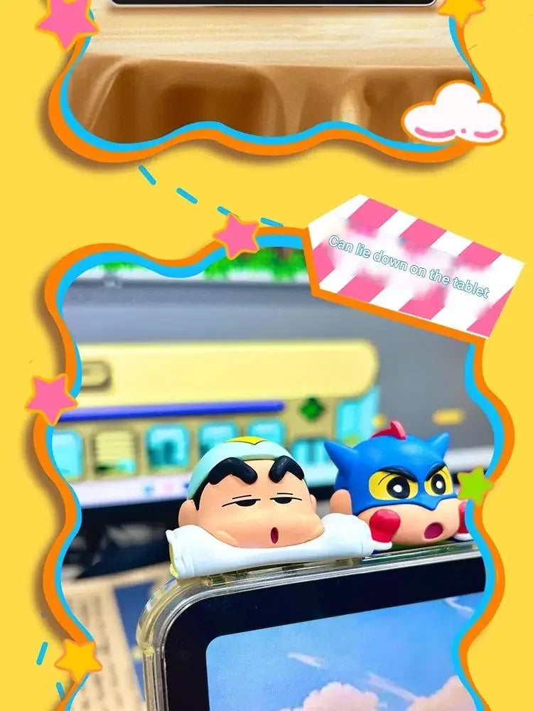 Kucikuji Original Crayon Shin Chan Blind Boxs Toys Kawaii Figures Anime Model Mobile Phone And Computer Screen Car Ornament Toys
