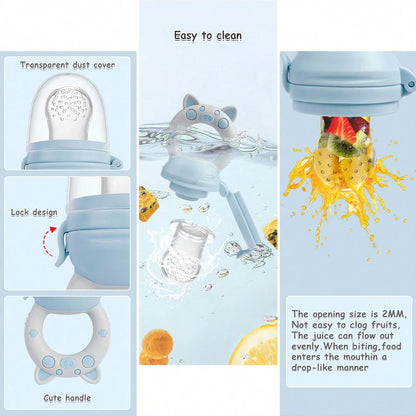TYRY.HU 4pcs/set Silicone Fruit & Vegetable Feeder for Infants and Toddlers 6-36 months Food Grade Teething & Feeding Pacifier