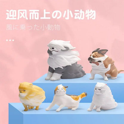 Japanese Qualia Twists Eggs, Animals , Cats And Dogs Cannot Be Defeated By The Wind Toys Birthday Cake Gift Model
