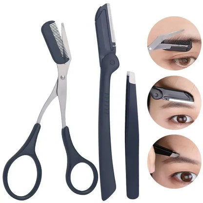 1/3pcs stainless steel eyebrow clip comb Scissors Eyebrow trimmer Eyebrow trimmer tool Women's beauty tools eyebrow tweezers