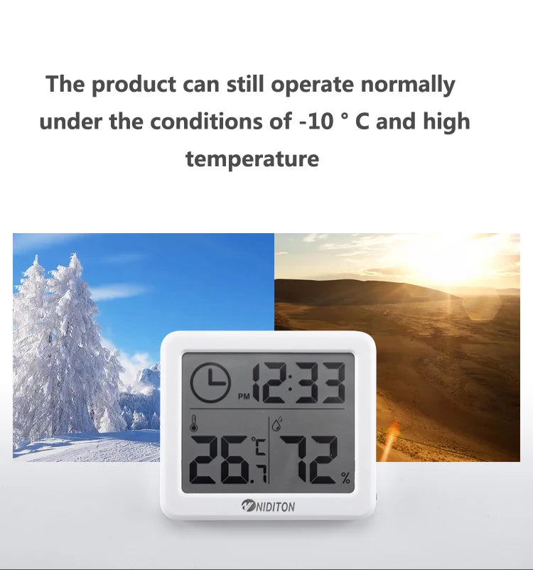 Digital Clock Desk Clock with Temperature Humidity  Wall Clocks for  Home Kitchen Office Desk Decorations NIDITON
