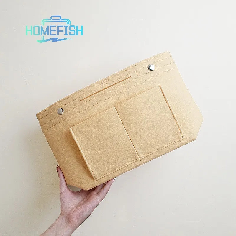 HOMEFISH Multifunction Insert Makeup Bag Women Travel Inner Purse Cosmetic Bags For Ladies Portable Storage Organizer Tote 2024
