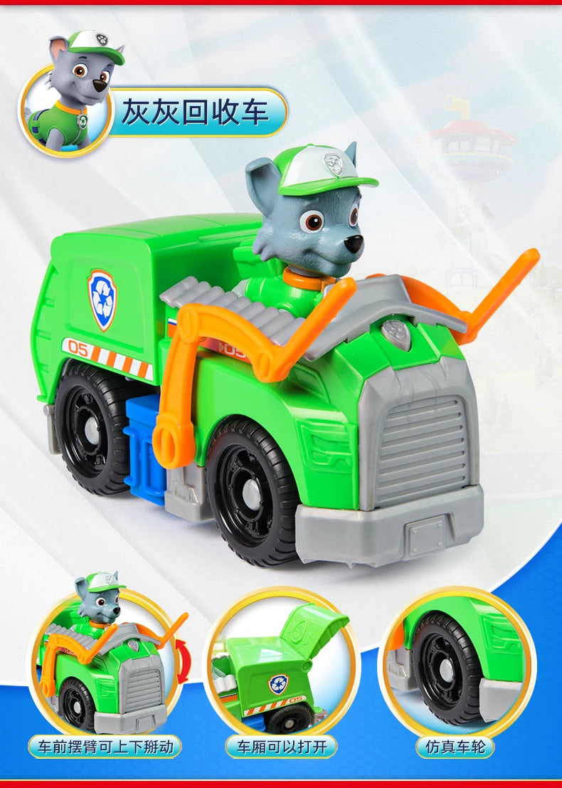 New Original PAW PATROL Vehicle Car Ryder Tracker Everest Chase Rex Skye Rocky Marshall Zuma Action Figure Toy Kid Birthday Gift