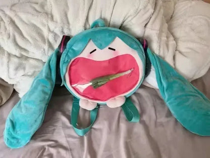 Hatsune Miku Shoulder Bag Backpack Cute Anime Girl Plush Cartoon Kawaii Knapsack Student Bag Packet For Kids Gifts Toys