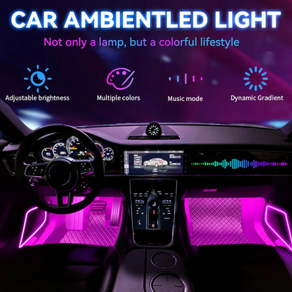 Car Foot Light Ambient Light Atmosphere Decorative Lamp RGB Decorative Lamp LED Car Interior Remote APP Control