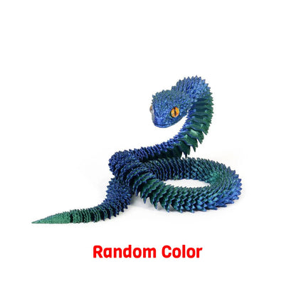 3D Printed Snake Movable Joint Fidget Toy Figurine Simulation Snake Office Desktop Ornament Christmas Gifts Crafts Miniatures