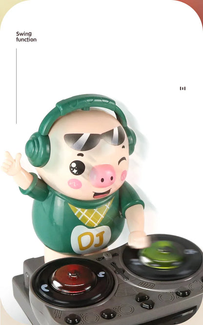 Children's Dancing Rock DJ Pig Electric Toys Cartoon Piggy Dolls Disc Swing With Lights Music Toys for Boy Girl Christmas Gifts