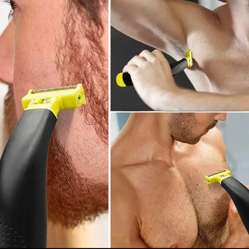 XMSJ Electric Shaver Wet and Dry Razor Double-sided Blade USB Rechargeable Portable Travel T-Shaped Hair Beard Trimmer