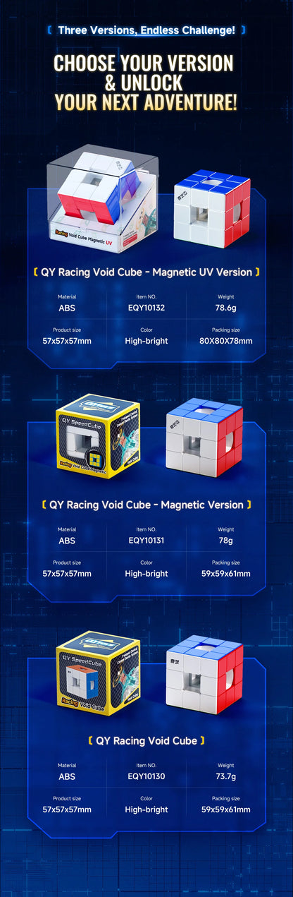 QiYi  Magic Cube Speed Void Cube Hollow Magnetic UV  Puzzle M 3x3 stress-relieving puzzle  game children's toy gift