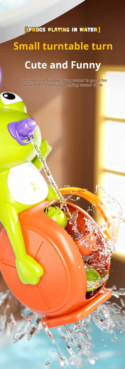 New Frog/ Bird Waterwheel Bath Toy for Children Kid Water Play Game in Shower Montessori Gift Spinner with Suction Cup Bathroom