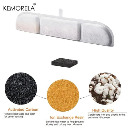 6/12PCS Cat Water Fountain Filters Replacement - with Activated Carbon Fit for Most Waterer Clean Drinking Water for Cats Pet