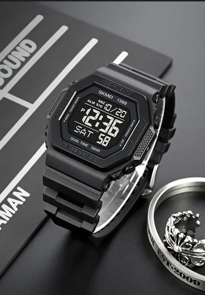 SKMEI 1988 Digital Sport Watch for Men LED Display Military Countdown Military Wristwatches Waterproof Mens Reloj Hombre 1628