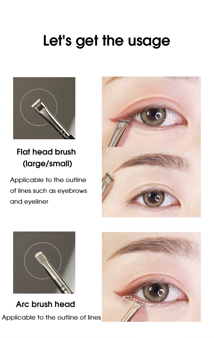 Eyeliner brush eyebrow brush do not eat powder easy overhand blade flat head brush circular arc brush eye repair makeup brush