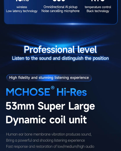 MCHOSE V9 pro E-Sports Headset with Microphone Tri-Mode Gaming USB Wireless 7.1 Channel Surround Sound Portable Audio Headphones