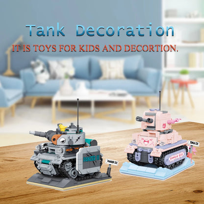 KNEW BUILT Mini Tank Building Blocks Kid Learning Toys Educational Bricks Military Model Construction Set for Children Gift