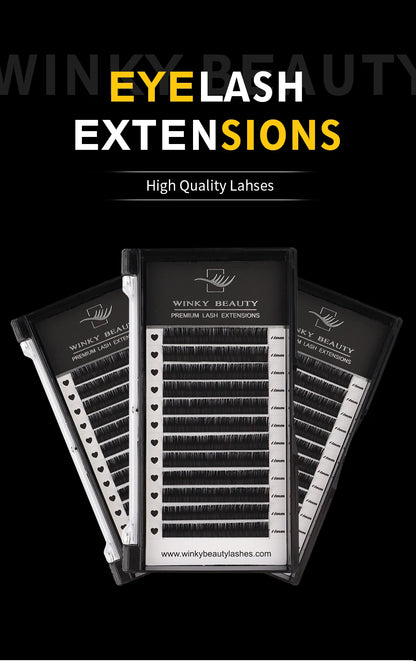 1 pc 0.03-0.20mm C/CC/D/DD Curl Eyelash Extension Thin and Soft Material Volume Lash Individual Eyelashes Premium Fake Lashes