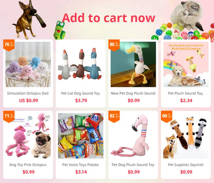 Small Plush Raw Dog Toys Squeak Elephant Shell Durable Toy Dogs Chew Interactive Indestructible Dog Sound Toy Puppy Pet Supplies