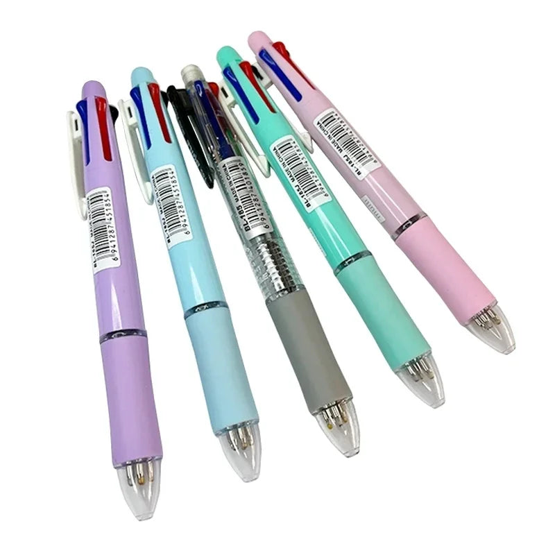 5 In 1 Multicolor Ballpoint Pens 4 Colors Ball Pen 1 Automatic Pencil With Eraser For School Office Writing Supplies Stationery