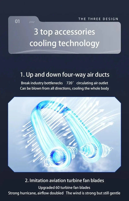 Lenovo Hanging Neck Fan USB Portable Small Bladeless Lazy Person Hanging Neck Charging Silent Cooling Air Conditioning Outdoor