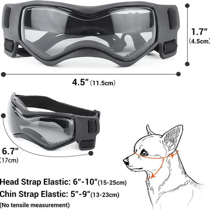 Dog Sunglasses Soft Adjustable UV Protection Pet Goggles Easy Wear Puppy Glasses For Small Medium Breed Outdoor Riding Driving