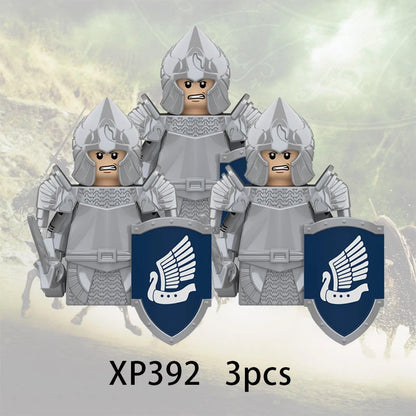 3pcs Lord Rings Elves Orcs Army Dwarf Rohan Mini Action Toy Figures Building Blocks Assembly Toys for Kids Birthday Gift