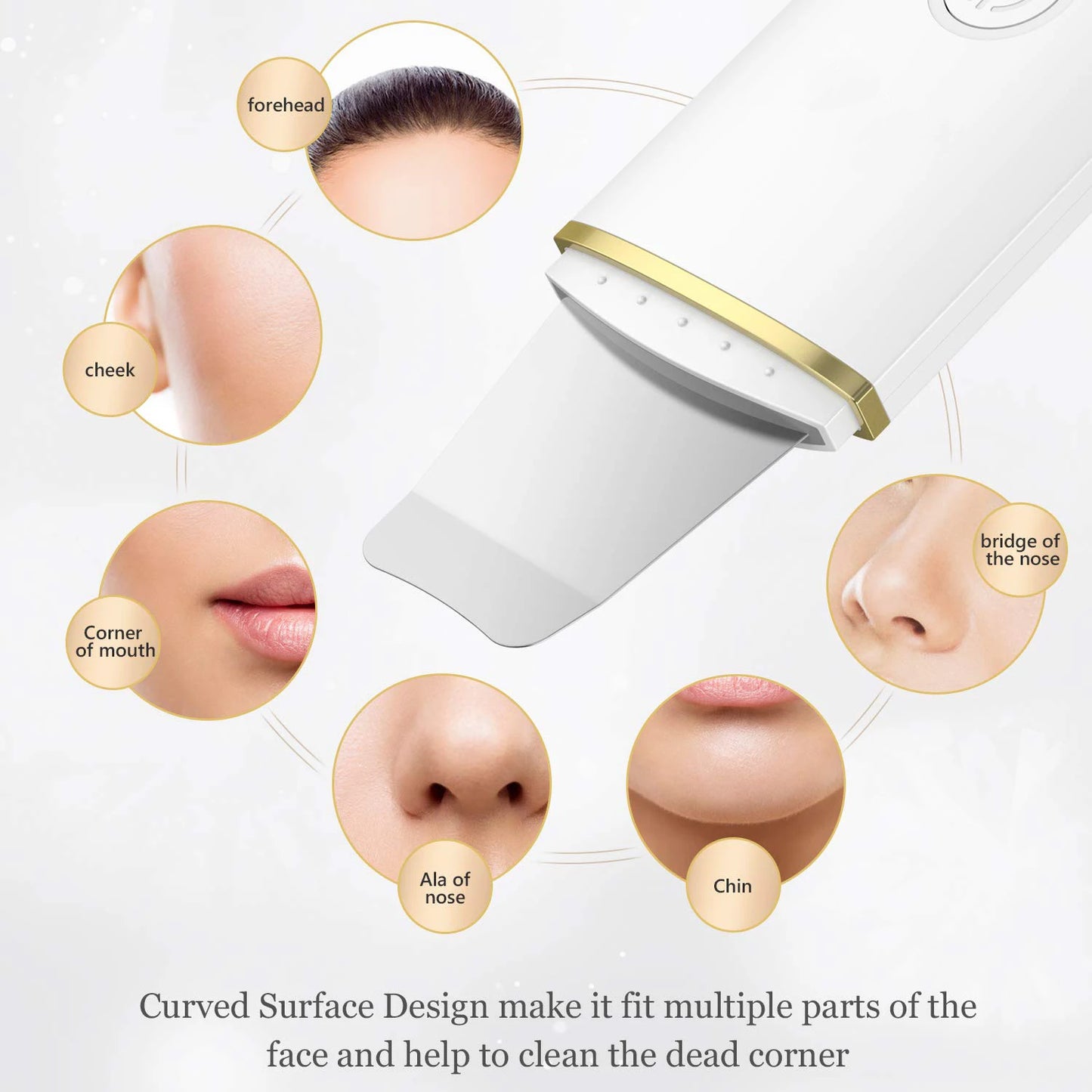 Ultrasonic Skin Scrubber Face Spatula Pore Cleaner Blackhead Remover Shovel Skin Care Tool for Facial Lifting and Deep Cleansing