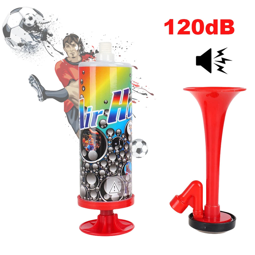 Portable Football Stadium Horn Soccer Air Cheering Horn Mini Handpush Pump Air Horn for Boating Sports Events Birthday Parties
