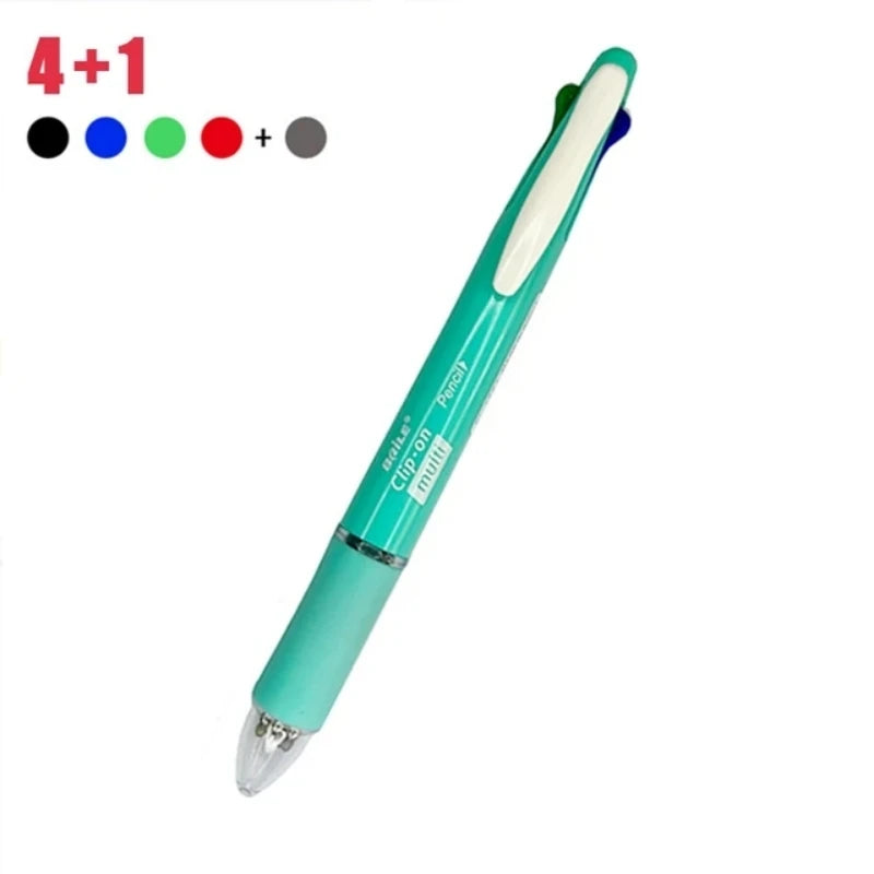 5 In 1 Multicolor Ballpoint Pens 4 Colors Ball Pen 1 Automatic Pencil With Eraser For School Office Writing Supplies Stationery