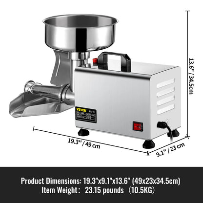 SucceBuy Electric Fruit Press Strainer Machine  Commercial Food Strainer Sauce Maker Stainless Steel Tomato Milling Tool