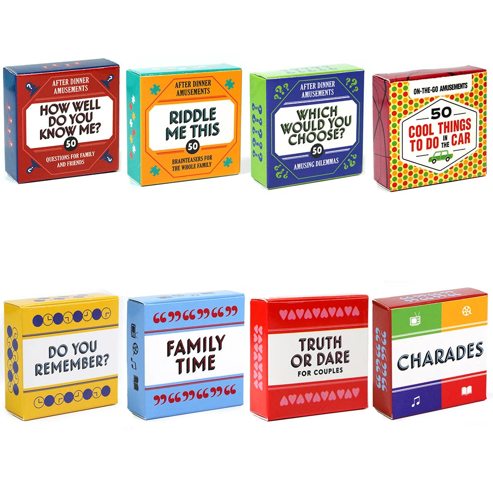 After Dinner Amusements Card Game for Family and Friends How Well Do You Know Me Which Would You Choose Truth or Dare Riddle Me