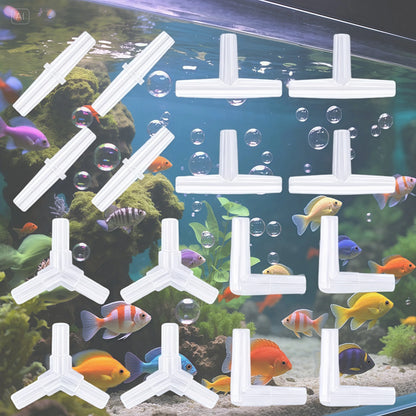 40/20 Pieces Aquarium Air Pump Connector Kit - Durable Plastic Airline Connectors, 4 Unique Designs for Fish Tank Oxygen Distrib