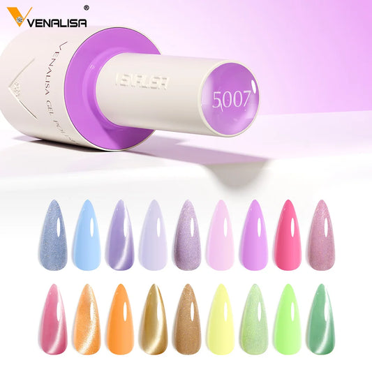 VENALISA 10ml Nail Gel Polish 90Colors HEMA/TPO Free UV LED Soak Off Long Lasting High Gloss Base TopCoat for Salon DIY Manicure