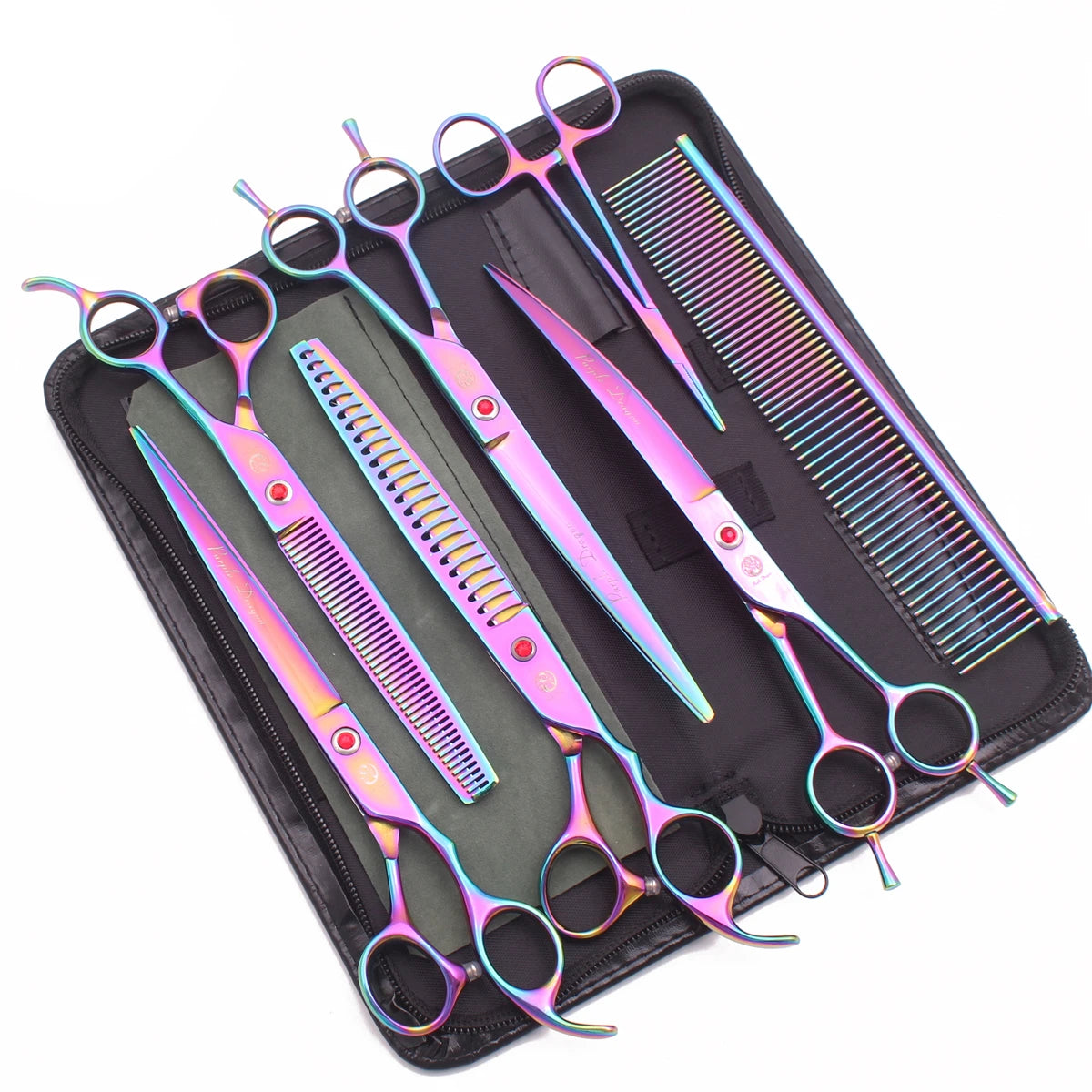 Dog Grooming Scissors Purple Dragon Stainless Gold Professional Dog Shears Scissors To Cut Dog Hair Pet Curved Shears Z3005A