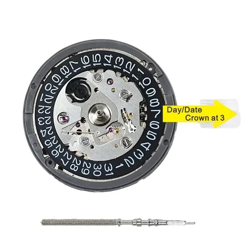 Japan Genuine NH35 Automatic Mechanical Movement High Accuracy 24 Jewels Mod Watch Replacement NH35A Date at 3H 3.8H 6H