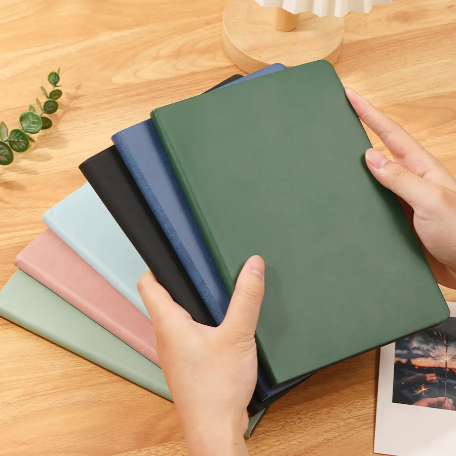 A5 Soft Leather Notebook, 120 Pages, Office Stationery, Waterproof Cover, Comfortable Touch, Hot Selling