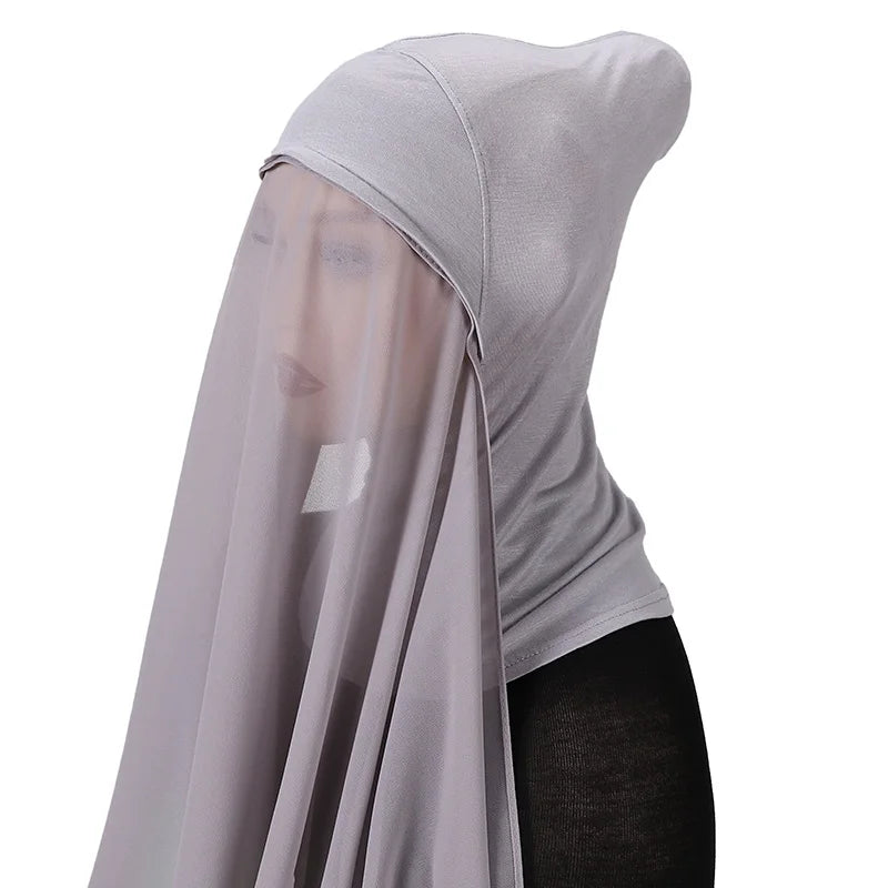 Full Cover Inner Muslim Chiffon Hijab Instant Scarf Islamic Cap Head Wear Caps Underscarf Bone Bonnet Headcover