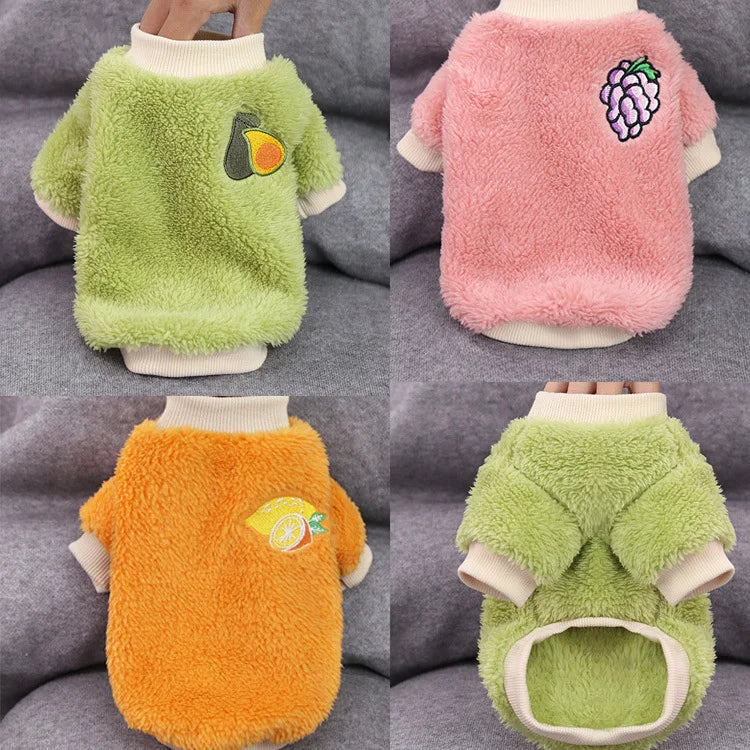Pet Winter Warm Dog Sweater Thickened Soft Cotton Coat Velvet Vest Clothes Warm and Comfortable Small and Medium sized Dog Pet C