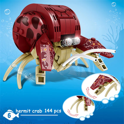 Knew Built Mantis Shrimp Ocean Animal Building Block Toy 199pcs Bricks, Includes 176pcs Shark, Ocpus Sea Creatures Gift for Kids