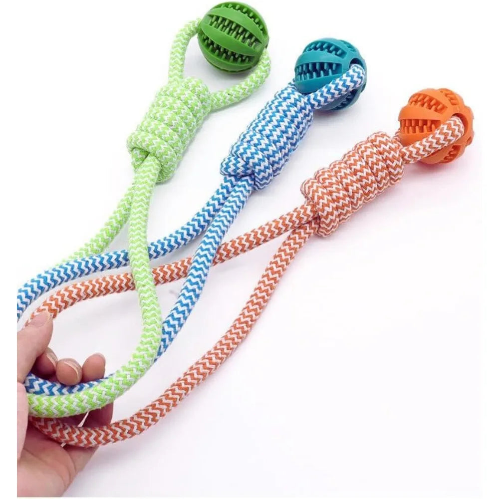 Dog Hollow Ball Toy Rubber Chew Toys for Dogs Cleaning Teeth Molar Bite Resistant Toy with Bell Puppy Training Game