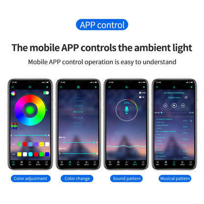 Car Foot Light Ambient Light Atmosphere Decorative Lamp RGB Decorative Lamp LED Car Interior Remote APP Control