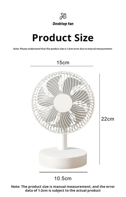 Youpin Fan Small White Desktop Timer Mute With Four-speed Adjustable Portable Fan Recharging Models Detachable Desk fan